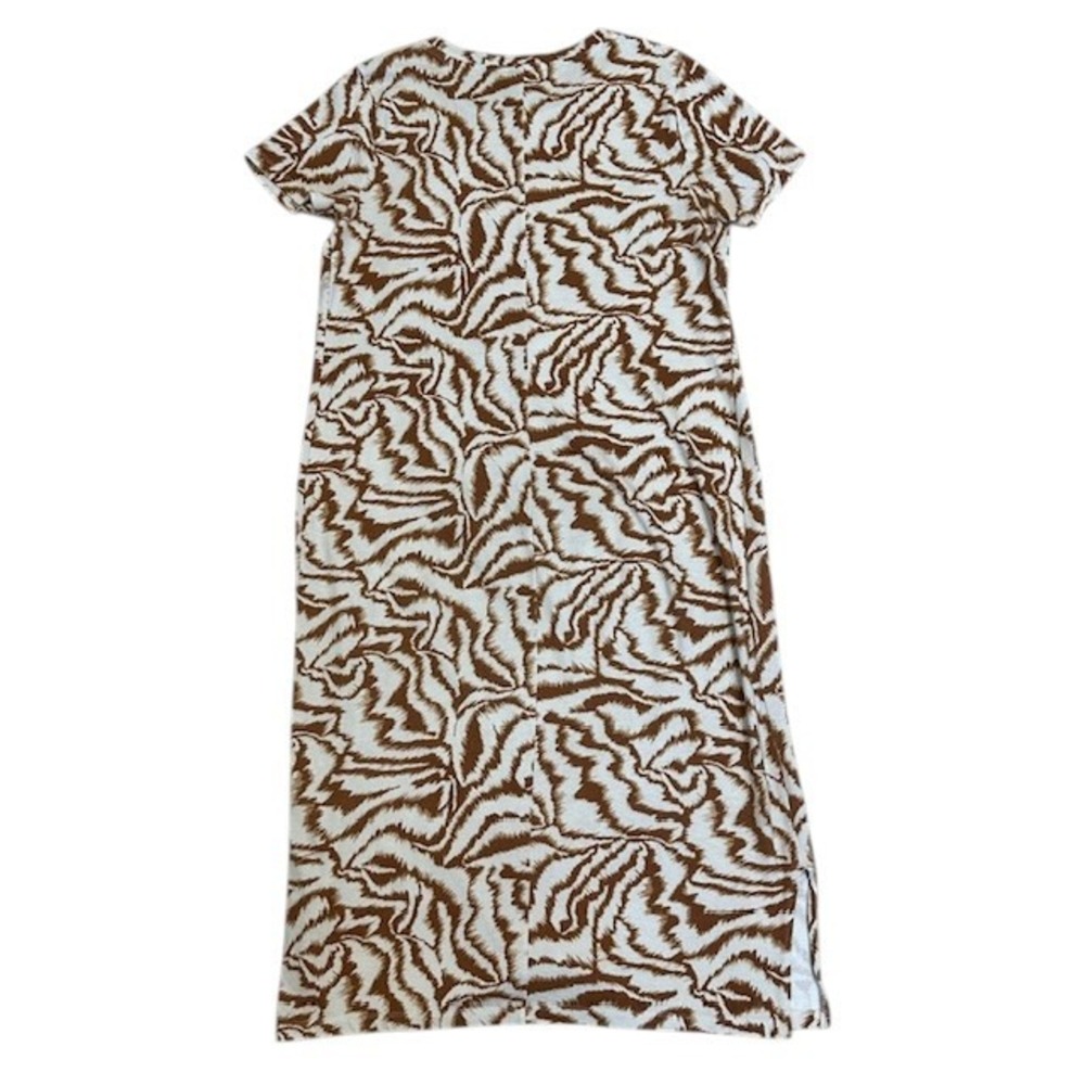 Nine West Midi Dress Brown Zebra Print Casual T-Shirt Dress‎ Large - Picture 7 of 12